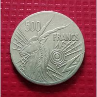 Центральная Африка(ВЕАС) 500 франков 1977 г("D"- Габон) . #30914