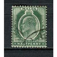 Британские колонии - Мальта - 1903/1904 - Король Эдуард VII 1/2P - [Mi.17] - 1 марка. Гашеная.  (Лот 52Ct)