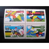 Бразилия 1988 Клубный футбол** квартблок Михель-2,6 евро