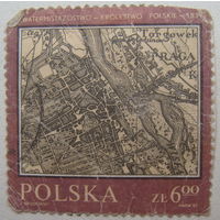 Польша марка 1982 г. Карта Королевства Польского 1839 г.