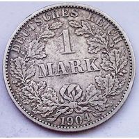 РАСПРОДАЖА!!! - ГЕРМАНИЯ 1 марка 1904 год "A" серебро