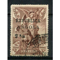 Португальские колонии - Ангола - 1914 - Надпечатка REPUBLICA ANGOLA и нового номинала на марках Португальской Африки 7 1/2C на 75R - [Mi.131] - 1 марка. Гашеная.  (Лот 105AP)