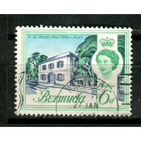 Британские колонии - Бермуды - 1962/1969 - Королева Елизавета II и архитеткутра 6Р - [Mi.167] - 1 марка. Гашеная.  (Лот 61AL)