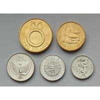 Соломоновы острова 10, 20, 50 центов 1, 2 доллара 2012 г. Комплект 5 монет