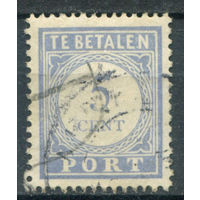 Нидерланды - 1912/34г. - porto, перфорация 13 1/2:12 3/4, 5 с - 1 марка - гашёная. Без МЦ!