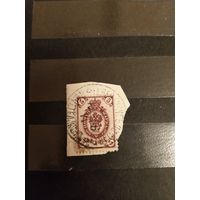 1902 Царская Россия сцепка марок Загорский 69 на вырезке  гашение Кременчуг Полтавской губ герб (1-5)