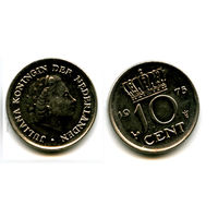Нидерланды 10 центов 1975 качество
