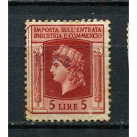 Королевство Италия - 1944 - Фискально-налоговая марка налог с оборота 5L - 1 марка. Гашеная.  (LOT ET8)-T10P5