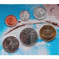 Самоа и Сисифо набор монет 2, 5, 10, 20, 50 центов; 1 доллар, UNC