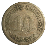 Германия 10 пфеннигов, 1876 A