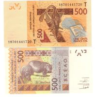Того  500  франков 2012 год UNC  (серия T) Западноафриканский франк.