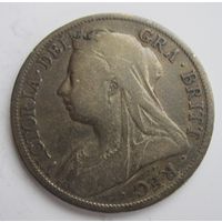 Великобритания 1\2 кроны 1897 серебро  .29-326