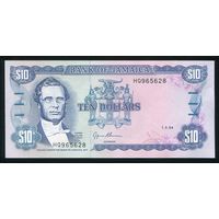 Ямайка 10 долларов 1994 г. P71e. Серия HQ. UNC