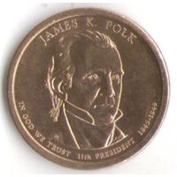 1 доллар США 2009 год 11-й Президент Джеймс Нокс Полк _состояние XF/аUNC