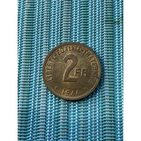 Франция 2 франка 1944 г . Редкость
