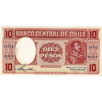 Чили, 10 песо обр. 1958 г., UNC