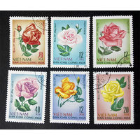 Вьетнам 1967 г. Цветы. Розы. Флора, полная серия из 6 марок #0057-Ф1P12