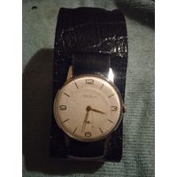Часы "Ракета" винтажные наручные часы СССР с кожаным ремешком