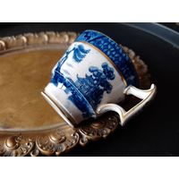 Старинная чашка Англия ручная разрисовка кобальтом, золочение, клеймо
