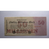 Германия Ro97b 50 миллионов марок 1923 г.  (6 цифр в номере.)