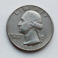 США 25 центов 1987 г. Р