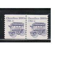 США-1983, (Мих.1649) , ** , Стандарт, Транспорт,(одиночка), пара