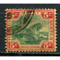 Малайская Федерация - 1901/1904 - Тигр 5С - [Mi.18] - 1 марка. Гашеная.  (LOT Df23)