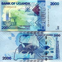 Уганда 2000 шиллингов 2021 год  UNC