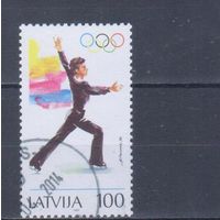 [1153] Латвия 1994. Спорт.Зимняя Олимпиада.Фигурное катание. Концовка серии.Гашеная марка.