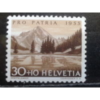 Швейцария, 1955, пейзаж**, Михель 5,50 евро