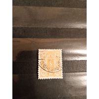 1889 Россия Великое княжество Финляндское мих 30B зуб 14 на 13 герб гашение почтового вагона железная дорога (4-8)