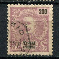 Португальские колонии - Сан Томе и Принсипи - 1898 - Король Карлуш I 200R - [Mi.54] - 1 марка. Гашеная.  (Лот 103AW)
