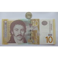 Werty71 Сербия 10 динаров 2013 UNC банкнота