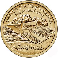 США 1 доллар 2023 Лодка Хиггинса, Луизиана - серия Американские Инновации  Двор D UNC