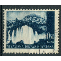 Хорватия - 1941/42г. - ландшафты, архитектура, 0,5 K - 1 марка - гашёная. Без МЦ!