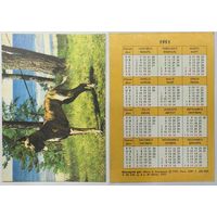 Карманный календарик 1991, Дог