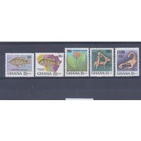 [1373] Гана 1983. Стандартные марки. Фауна,рыбы.Флора.Культура. MNH