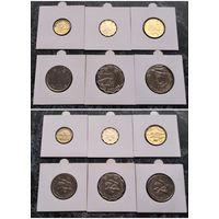 Распродажа с 1 рубля!!! Гонконг набор 6 монет (10, 20, 50 центов, 1, 2, 5 долларов) 1998-2013 гг. UNC