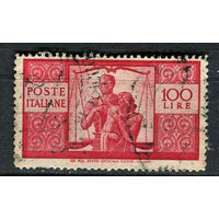 Королевство Италия - 1945 - Демократия 100L - [Mi.704] - 1 марка. Гашеная.  (Лот 56AP)