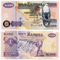 Замбия. 100 квача (образца 2011 года, P38j, UNC)