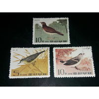Корея КНДР 1973 Фауна. Птицы. Полная серия 3 марки
