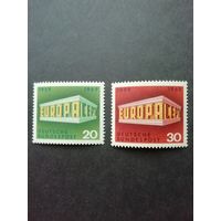 ФРГ 1969 Серия из двух марок "ЕВРОПА СЕПТ (EUROPA CEPT)" (чистые **) Мi.583-584