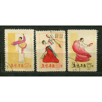 Народные танцы. Северная Корея. 1964. Полная серия 3 марки