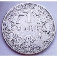 РАСПРОДАЖА!!! - ГЕРМАНИЯ 1 марка 1885 год "A" серебро
