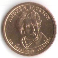 1 доллар США 2008 год 7-й Президент Эндрю Джексон _состояние XF/аUNC