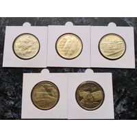 Распродажа !!! Китай 5 юань (Достопримечательности Китая, Тайваня) (НАБОР 9 монет) 2002-2005 гг. UNC