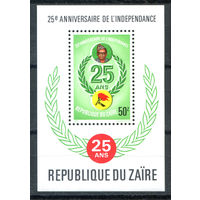 Конго (Заир) - 1985г. - 25 лет независимости - полная серия, MNH [Mi bl. 53] - 1 блок