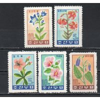 Цветы КНДР 1960 год серия из 5 марок