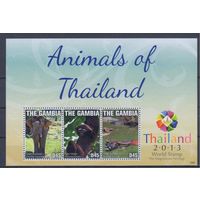 [1678] Гамбия 2013. Фауна.Животные Таиланда. БЛОК MNH