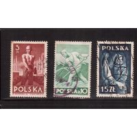Польша- 1947,(Мих.472-474) гаш.  , Стандарт, Профессии
